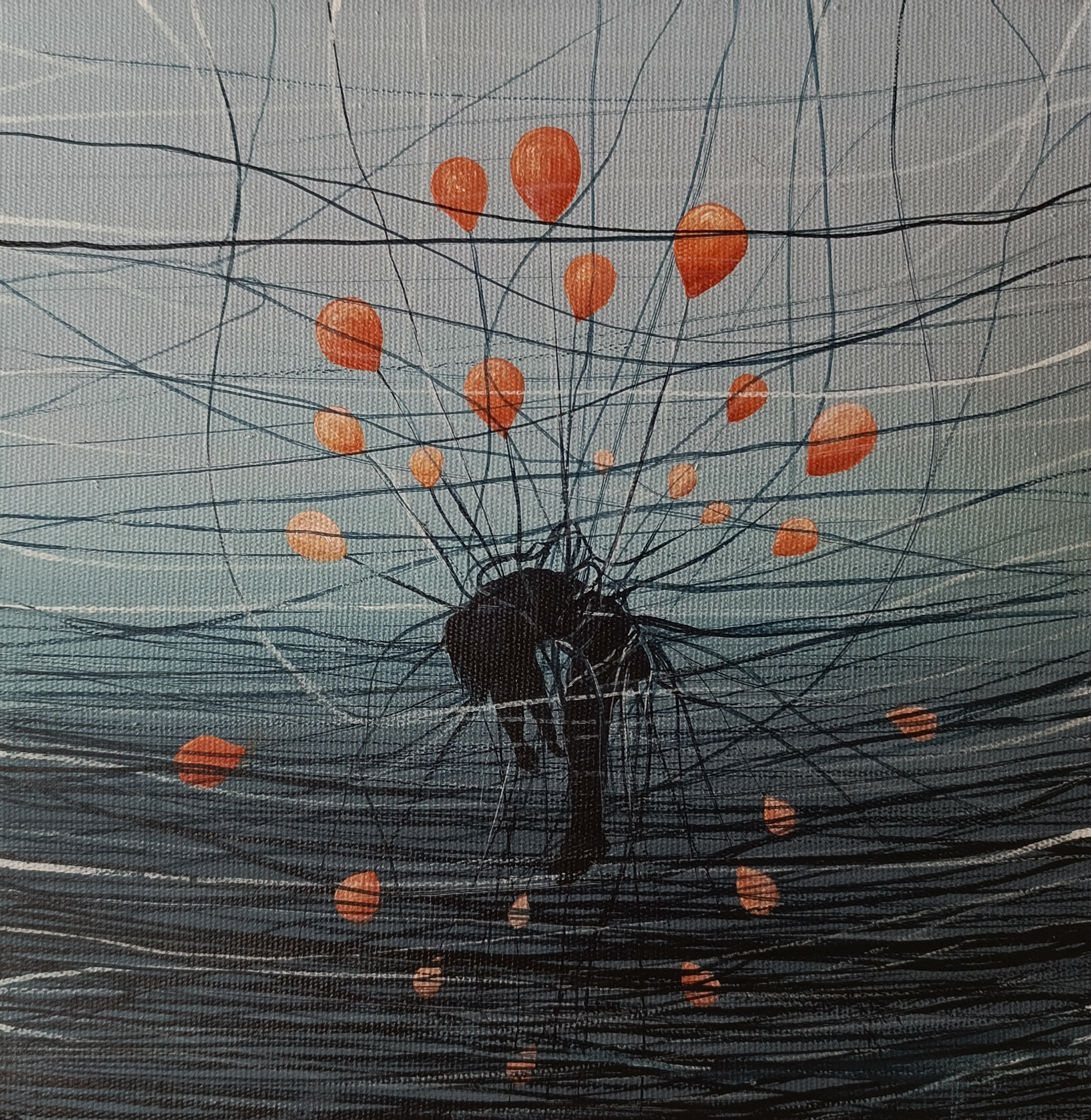 Lost 2024 Acrylic on canvas 25 × 25 cm