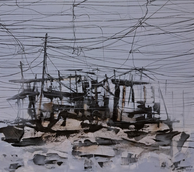 Seaside 2022 Acrylic on canvas 100 x 110 cm