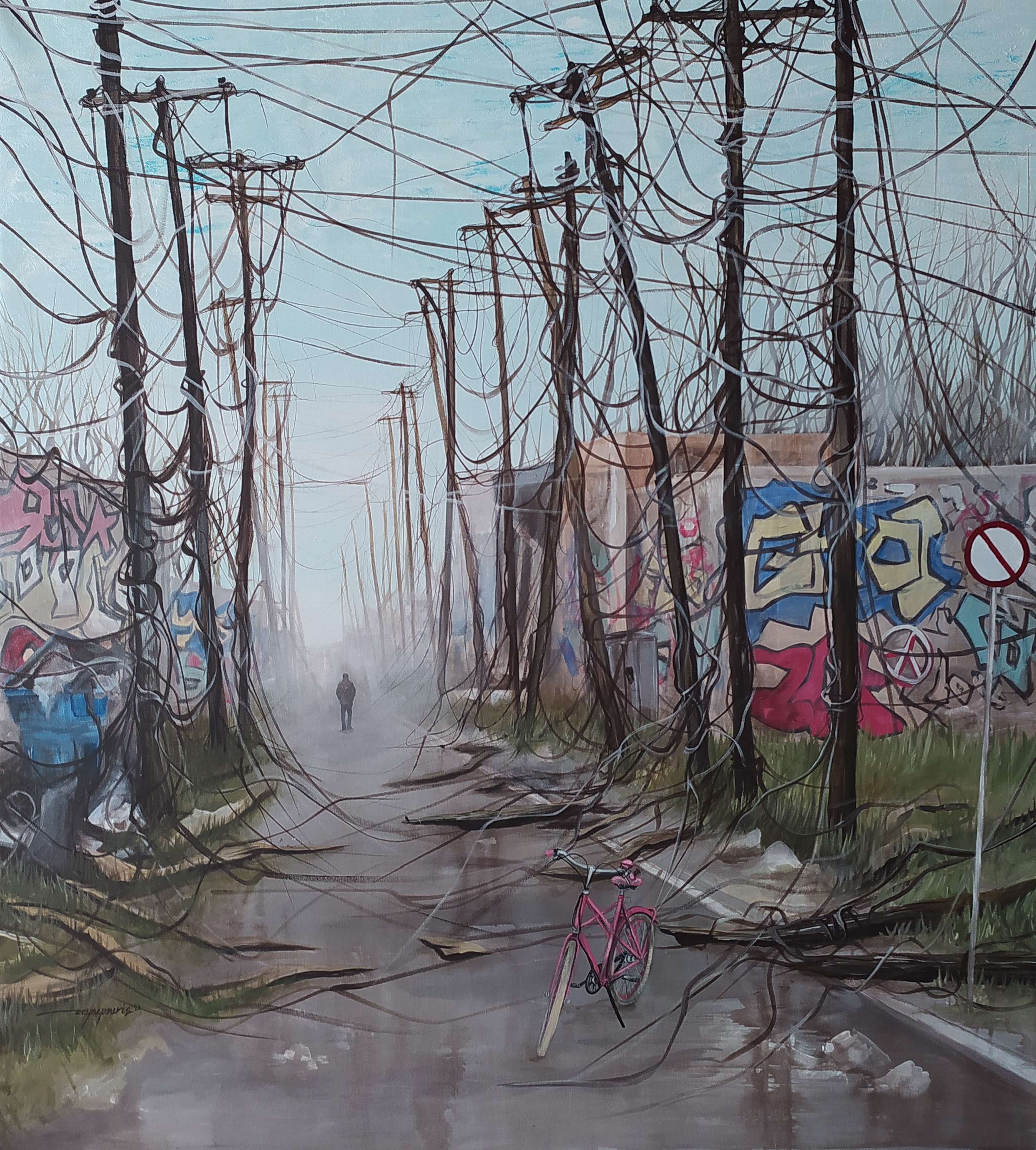 Pink Bicycle 2026 Acrylic on canvas 110 x 100 cm